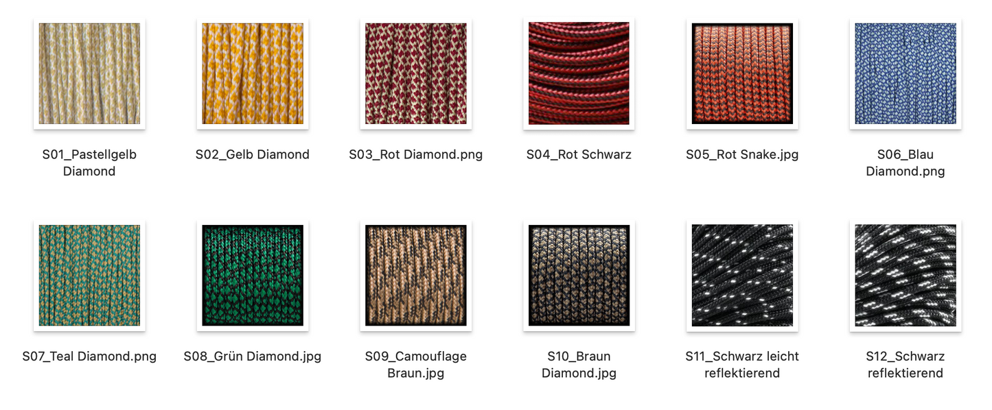 Farbmuster Paracord Mini