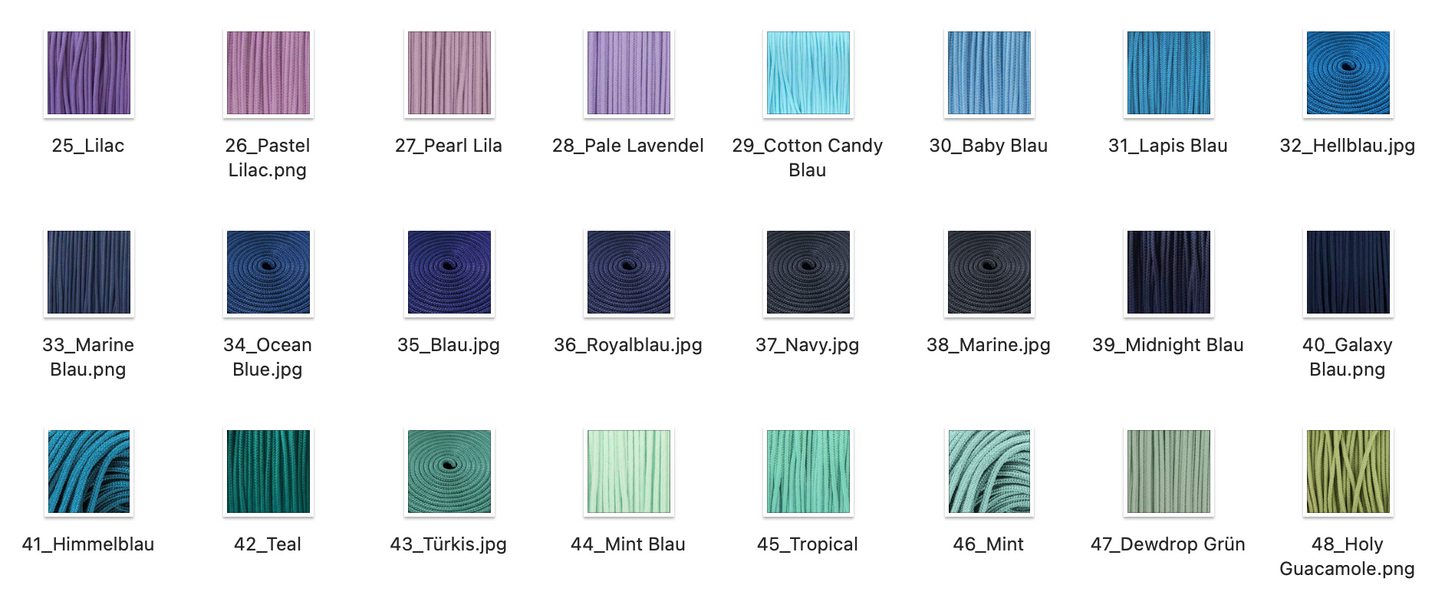 Farbmuster Paracord Mini