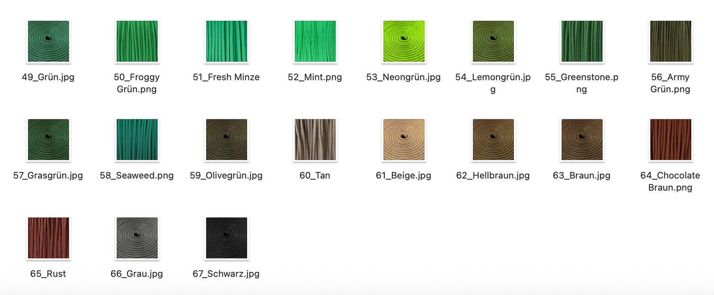 Farbmuster Paracord Mini