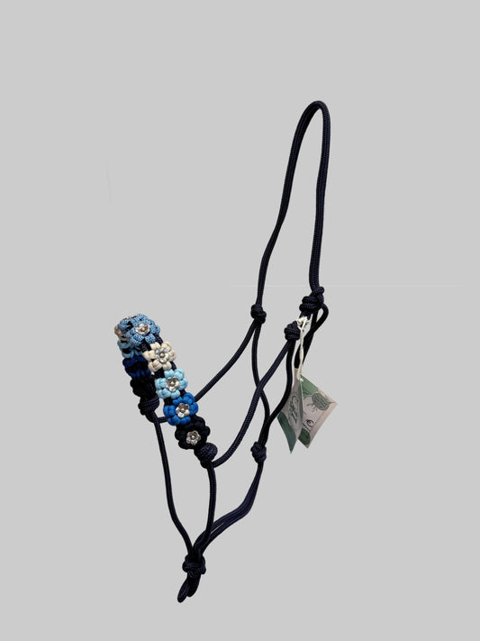 Knotenhalfter Blüten Navy